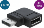 Delock DisplayPort 1.4 Adapter male to female 90&deg; left angled 8K 60 Hz