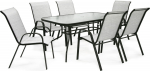 Garden furniture set DUBLIN table and 6 chairs, silver grey