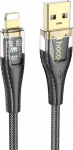 Kabel USB Hoco Kabel USB A do Lightning Hoco 2.4A 1.2 m U121 black transparent