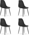 Leobert Scandinavian chair, black WAT 4 szt. do kitchen office dining room loft