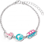 The Carat Shop Ltd Carat Shop Barbie - Charm Bracelet with Three Enamelled Fun Charms - Silhouette, Skate, & Camper Van (BMCB0009)