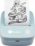 G&G Mini Thermal Printer GA-SD001BL hellblau - with. 4 Rollen