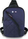 BMW Nylon Pocket & Metal Logo Crossbody Phone Bag Navy Blue