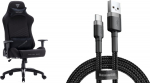 Armchair SENSE7 Spellcaster Senshi Edition XL black fabric + kabel usb