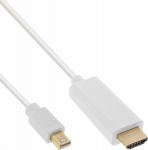Cable InLine DisplayPort Mini - HDMI 1m white (17171I)