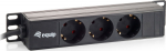 Equip 10" Steckdosenleiste 3xSchuko->St.90&deg; sw. Alu
