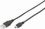 Kabel USB Digitus USB-A - 1 m Czarny (DB-300130-010-S)