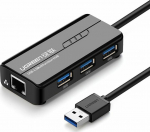 HUB USB Ugreen 1x RJ-45 + 3x USB-A 3.0 (20265)
