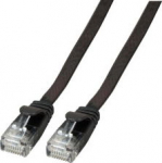 EFB Elektronik EFB RJ45 Flachpatchkabel U/UTP, Cat.6A, PVC, 0.5m, schwarz