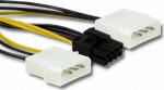 Qoltec Molex x2 - PCIe 8-pin, 0.15m, Czarny (50433)