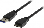 DELTACO USB-A 3.0 to Micro B 1m Black