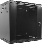 Lanberg Wall-mounted cabinet installation 19 12U 600X450mm czarna (drzwi szklane)