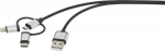 Renkforce RF-3335106 - 0.25 m - USB A - USB C/Micro-USB B/Lightning - USB 2.0 - 0.48 Gbit/s - Grau