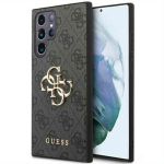 Guess PU 4G Metal Logo Case for Samsung Galaxy S23 Ultra / Grey