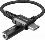 Adapter USB Acefast C1-07 black USB-C - Jack 3.5mm Czarny (6974316280606)