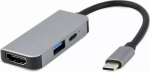 Gembird A-CM-COMBO3-02 USB Type-C 3-in-1 Multi-Port Adapter / silver