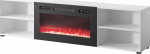 Cama MEBLE RTV cabinet POLO 200x33x50.5 white + fireplace black