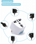 Fusion Accessories "Charger adapter UK / US / AU / CH -> EU (220V)" White