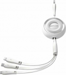 Kabel USB Joyroom USB-A - USB-C + microUSB + Lightning 1 m White (JYR943)