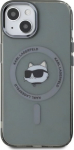 Karl Lagerfeld KLHMP15SHLSCHK Hardcase IML Metal Choupette Head MagSafe for iPhone 15 6.1" / black