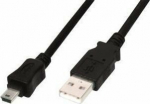 Kabel USB Digitus USB-A - miniUSB 1 m Czarny (AK-300130-010-S)