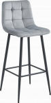 Leobert ARCETO stool - silver gray velvet / black legs x 3