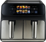 ProfiCook PC-FR 1287 H Double 8 L Stand-alone 2200 W Hot air fryer Black, Stainless steel