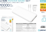 Platinet akupank + USB-laadja 10000mAh Kit PMPB10SETW, valge