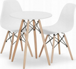Leobert TODI round table set 60 white + 2 OSAKA chairs white