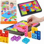 LEANToys Tetris Pop-It Puzzle Game Puzzle 3w1 Sensory Colorful 27el