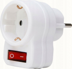 EQUIP Kopp Zwischenstecker mit Schalter, 1 St&uuml;ck, Arctis/wei&szlig;, 470112003