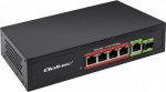 Switch unmanaged Qoltec network switch FAST Ethernet 4x RJ45 PoE 1x RJ45 Uplink 1x SFP | 65W | 1000 Mb/s