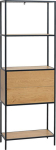 Shelf HEDVIG with a drawer 64x30xH178cm, ash/black