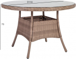 Table TOSCANA D110xH73cm, beige