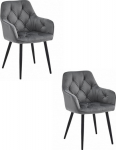 Leobert YORK chair - dark gray velvet / black legs x 2