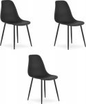 Leobert Scandinavian chair, black WAT zestaw 3 szt. do kitchen office loft