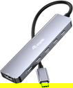 Equip Adapter USB-C->HDMI/3xUSB-C/USB PD 4K/ 60Hz 0.25m Alu