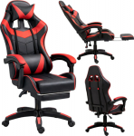 Lean office chair, LEAN gaming chair, swivel office chair Z Footstool Cushions Black and Red