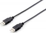 Equip Kabel USB-A2.0->A St/St 1.80m schwarz Polybeutel