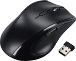 Hiir Hama "Riano" Left-handed Mouse, black/must, vasakuk&auml;elistele, wireless nano-usb 1200/1600/800dpi, 2xAA