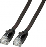 EFB Elektronik EFB RJ45 Flachpatchkabel U/UTP, Cat.6A, PVC, 3m, schwarz