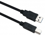 Helos Anschlusskabel, USB 3.0 A Stecker/B Stecker, 3.0m, schwarz USB 3.0 A St./B St. , transfer rate: 5000 Mbit/s , Backwards compatible , vergoldete Kontakte , Network- and foil shielding , Hood: shed , ROHS 2.0 and REACH compliant , Farbe: schwarz  ...