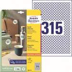 Sticker label AVERY ZWECKFORM Q10mm 315 on 10 sheets (6221-10)
