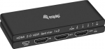 Equip HDMI2.0 2-Port Splitter Ultra Slim 4K/ 60Hz schwarz