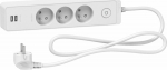 Schneider Electric Odace surge protection power strip 3 jack 1.5 m White (ST933U1W)