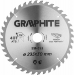 Graphite Circular saw blade (Circular saw blade, widiowa, 235 x 30 mm, 40 teeth)