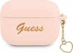 Guess Charging pouch Silicone Charm Heart Collection do AirPods Pro pink