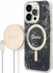 Guess Set GUBPP14LHMEACSK Case+Charger for iPhone 14 Pro 6.1" / black