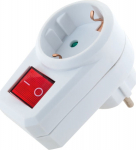 Schwaiger Steckdose 1 x Schuko socket with switch, white
