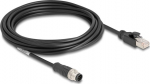 DELOCK M12 Kabel A-encoded 8 Pin St. zu RJ45 St. PVC 5 m